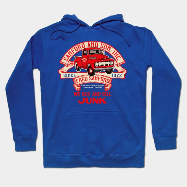 Sanford & Son Truck Ribbon Hoodie by Alema Art